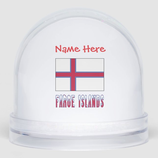 Faroe Islands Islander Flag Red Personalized  Snow Globe (Front)