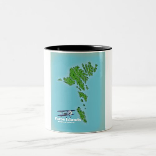 Faroe Islands Kingdom of Denmark map Two_Tone Coffee Mug