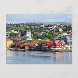 Faroe Islands, panoramic view of Torshavn Postcard