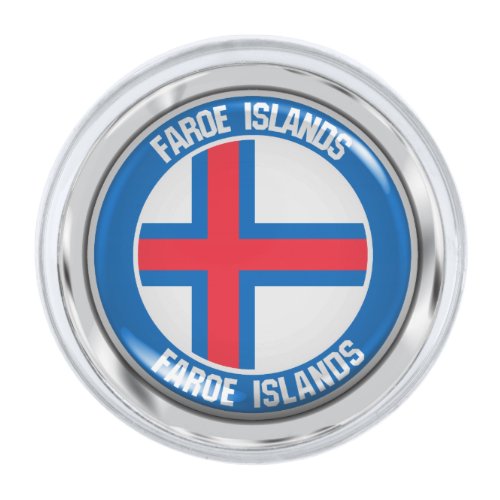 Faroe Islands Round Emblem Silver Finish Lapel Pin