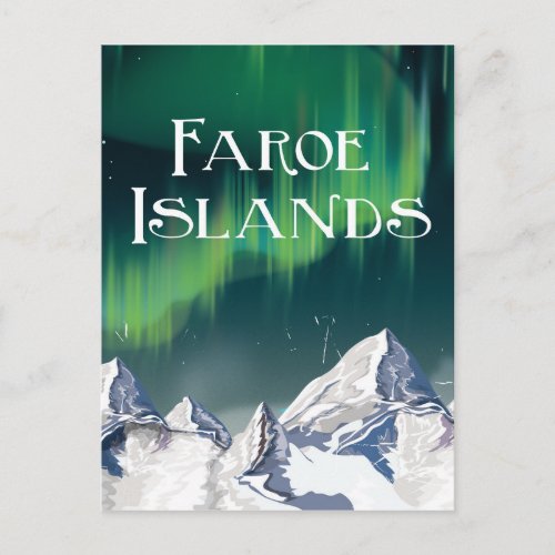 Faroe Islands Travel Poster Postcard