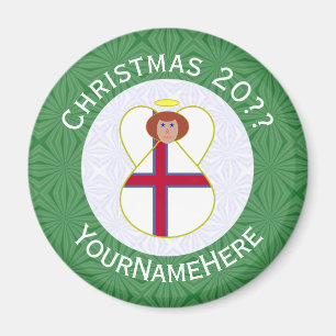 Faroese Angel Christmas Flag Personalized Magnet