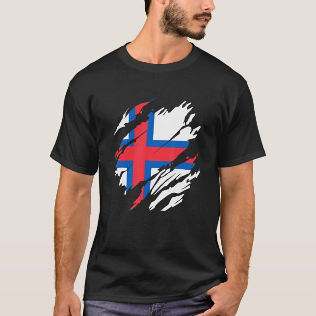 Faroese Flag Faroe Islands 2 T-Shirt (Front)