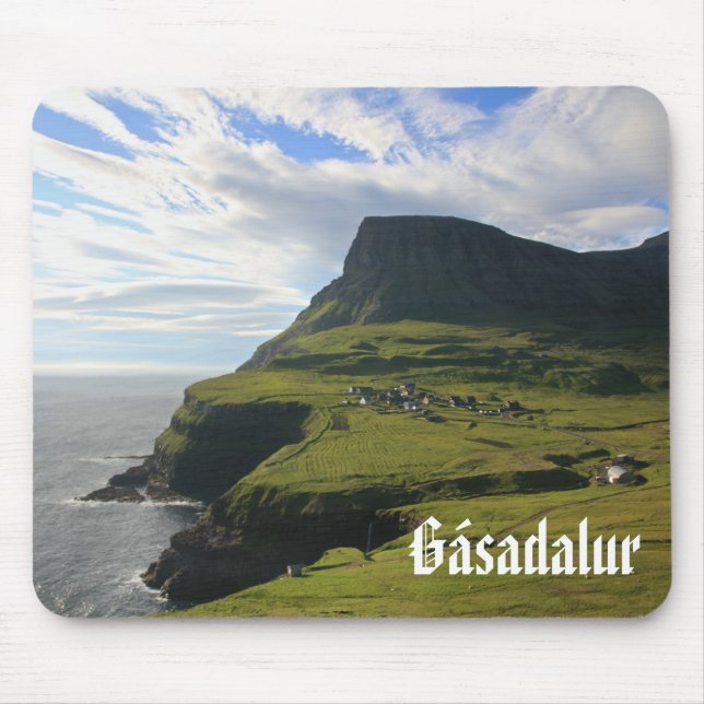 Faroese Village of Gásadalur: Mousepad (Front)