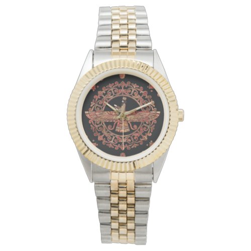 Farohar _ Faravahar _ Fravashi Marble and Gold Watch