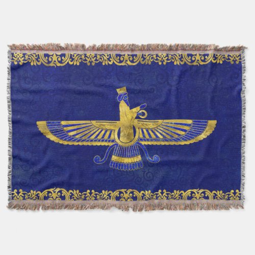 Farohar _ faravahar _Fravashi Throw Blanket