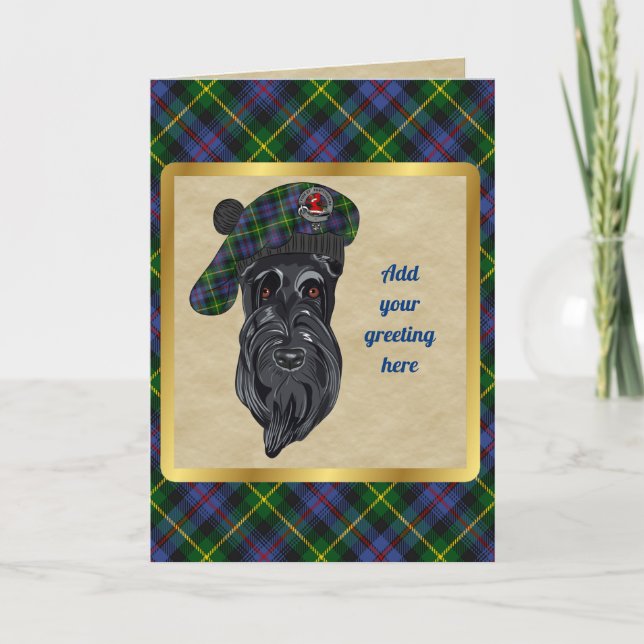 Farquharson Badge & Tartan Personalized Card (Front)