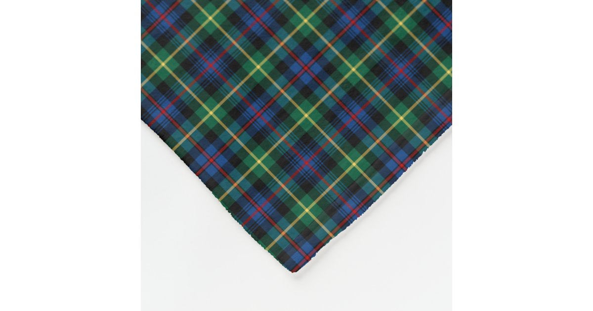 Farquharson Clan Blue, Green and Black Tartan Fleece Blanket | Zazzle