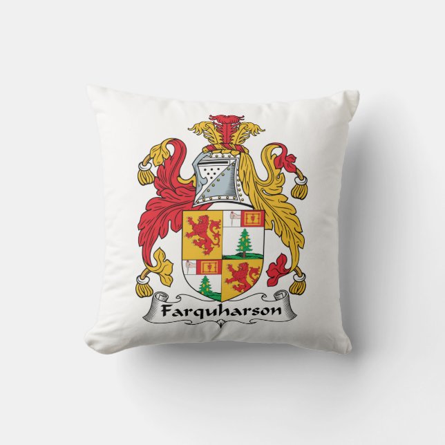 Farquharson Family Crest Throw Pillow (Front)