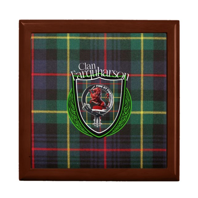 Farquharson Scottish Clan Tartan & Crest Gift Box (Front)