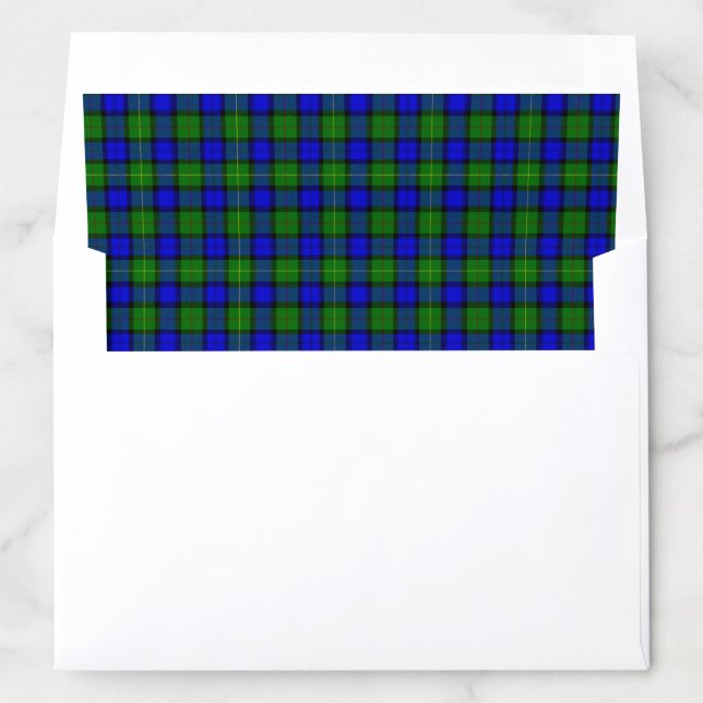 Farquharson tartan blue green plaid envelope liner (In Envelope)