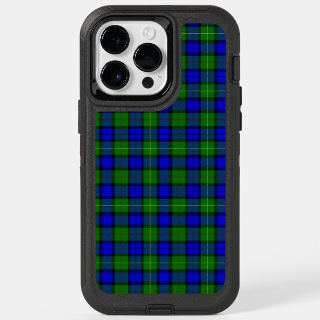 Farquharson tartan blue green plaid otterbox iPhone case (Back)