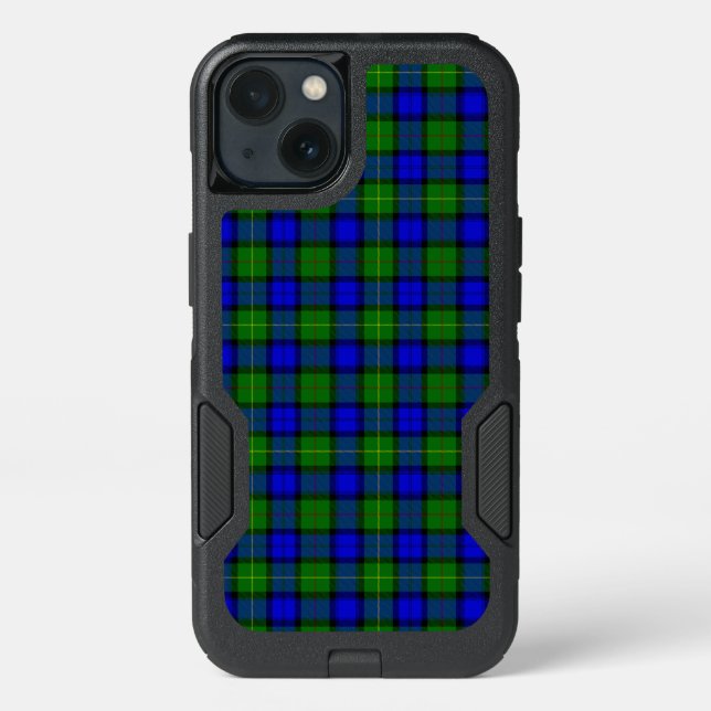 Farquharson tartan blue green plaid otterbox iPhone case (Back)