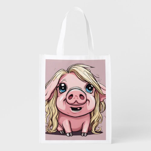 Farrah the Pig  Grocery Bag