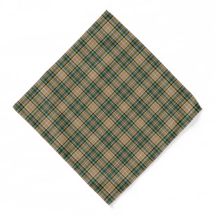 Farrell Clan Tartan Tan Plaid Pattern Bandana