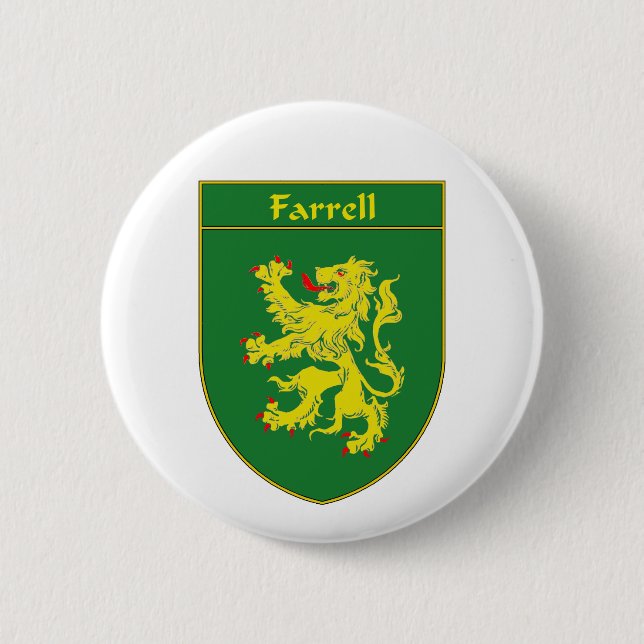 Farrell Coat of Arms/Family Crest Pinback Button (Front)