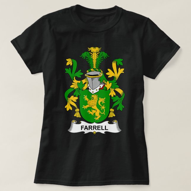 Farrell Coat of Arms  Family Crest  T-Shirt (Design Front)