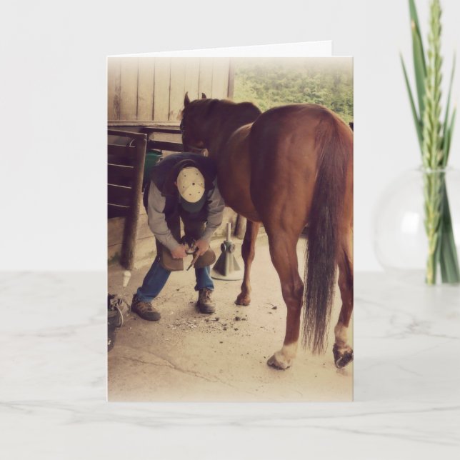 Farrier - Beautiful Horse Photo Hoof Trim Card (Front)