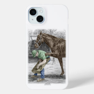 Farrier Blacksmith Shoeing Horse iPhone 15 Plus Case