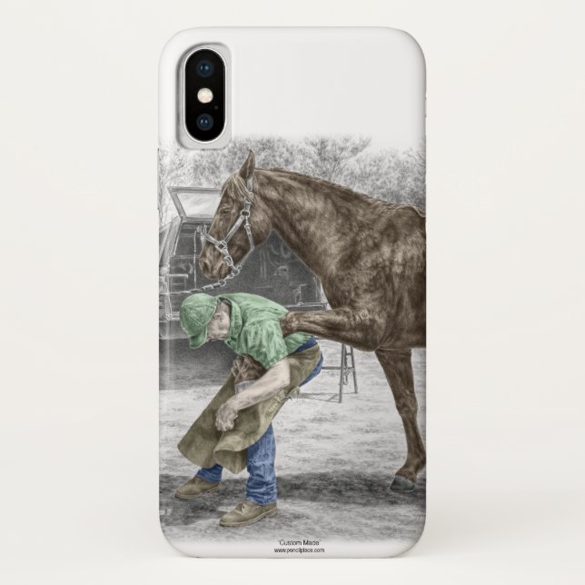 Farrier Blacksmith Shoeing Horse Case-Mate iPhone Case (Back)