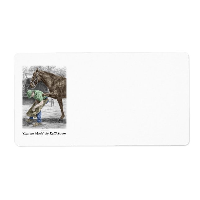 Farrier Blacksmith Shoeing Horse Label (Front)