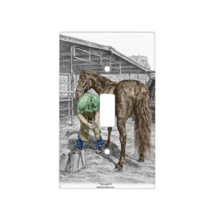 Farrier Blacksmith Shoeing Horse Light Switch Cover