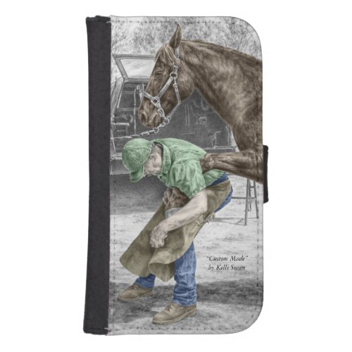 Farrier Blacksmith Shoeing Horse Wallet Phone Case For Samsung Galaxy S4