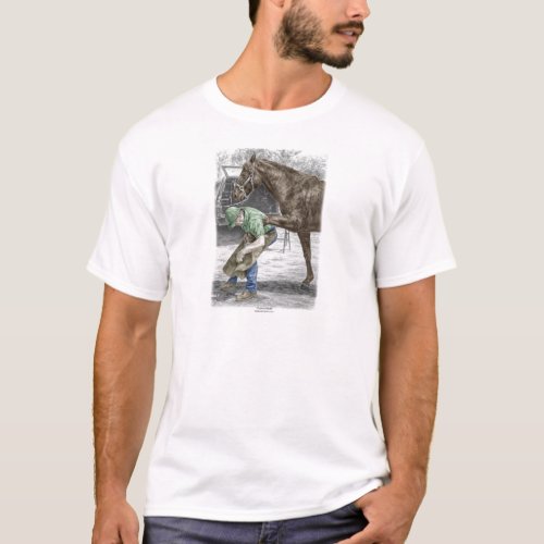 Farrier Blacksmith Shoeing Horse T_Shirt