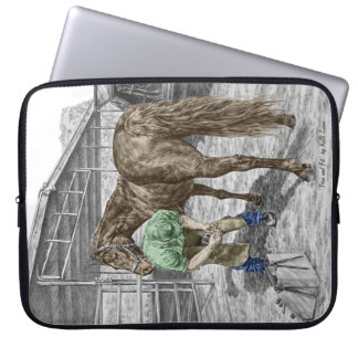 Farrier Blacksmith Trimming Horse Hoof Laptop Sleeve