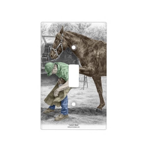 Farrier Blacksmith Trimming Horse Hoof Light Switch Cover