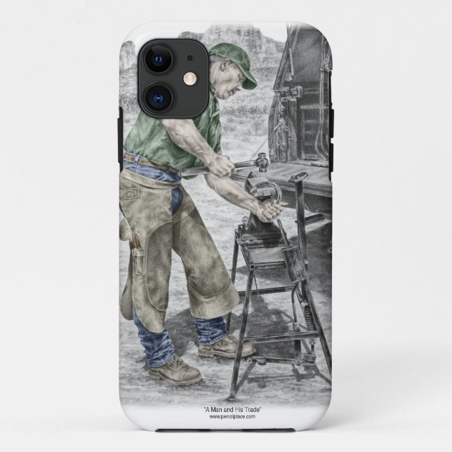 Farrier Blacksmith Using Anvil Case-Mate iPhone Case (Back)