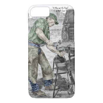 Farrier Blacksmith Using Anvil Iphone 8/7 Case by KelliSwan at Zazzle