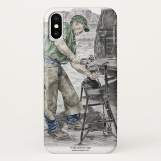 Farrier Blacksmith Using Anvil iPhone X Case