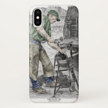 Farrier Blacksmith Using Anvil Iphone X Case by KelliSwan at Zazzle
