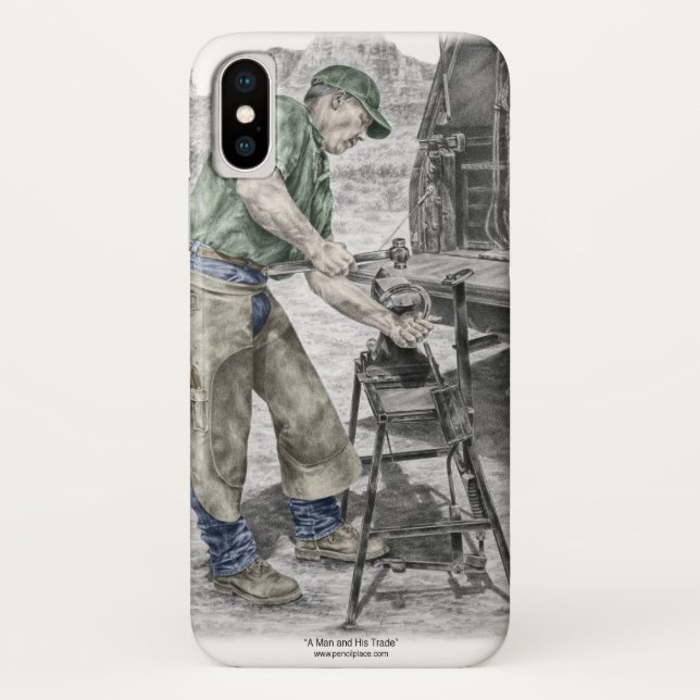 Farrier Blacksmith Using Anvil Case-Mate iPhone Case (Back)