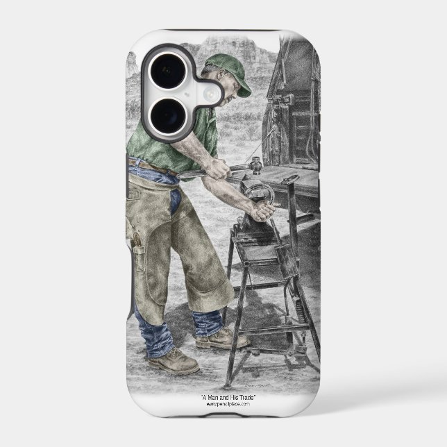 Farrier Blacksmith Using Anvil Iphone Case (Back)