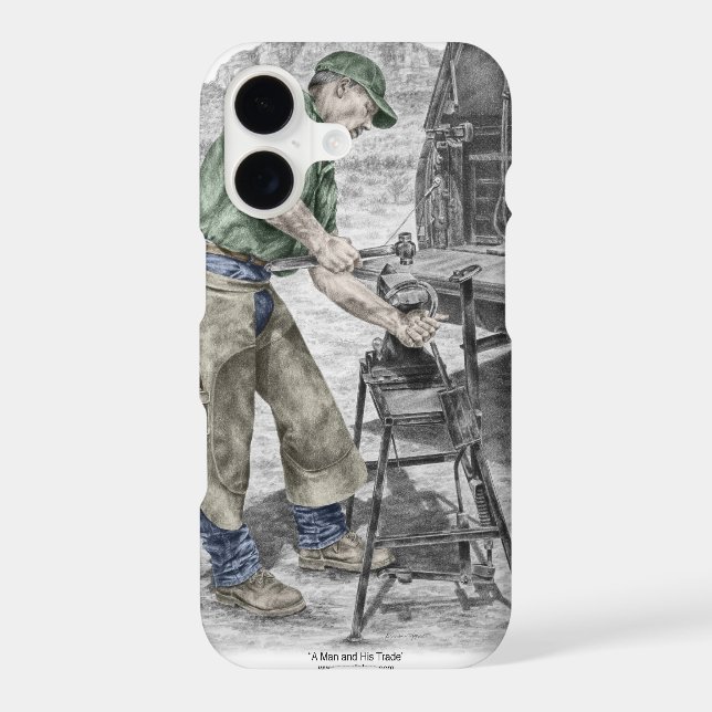 Farrier Blacksmith Using Anvil Iphone Case (Back)