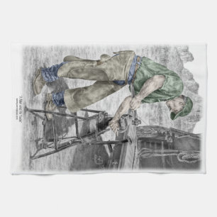 Farrier Blacksmith Using Anvil Kitchen Towel