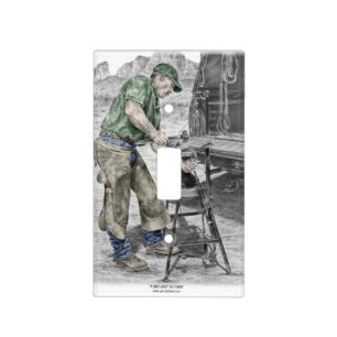 Farrier Blacksmith Using Anvil Light Switch Cover