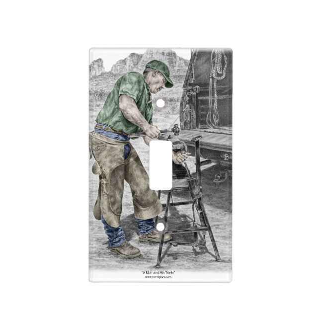 Farrier Blacksmith Using Anvil Light Switch Cover (Front)