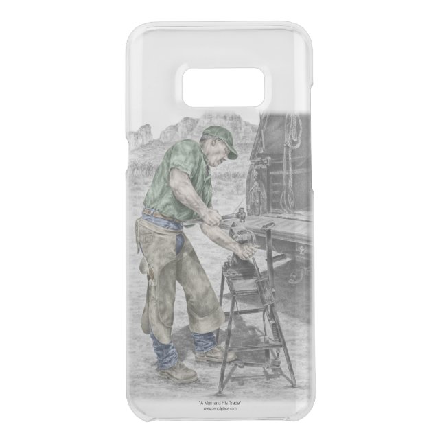 Farrier Blacksmith Using Anvil Uncommon Samsung Galaxy Case (Back)