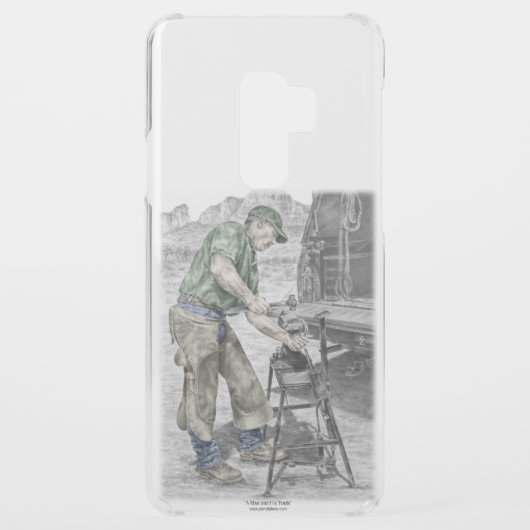 Farrier Blacksmith Using Anvil Uncommon Samsung Galaxy Case (Back)