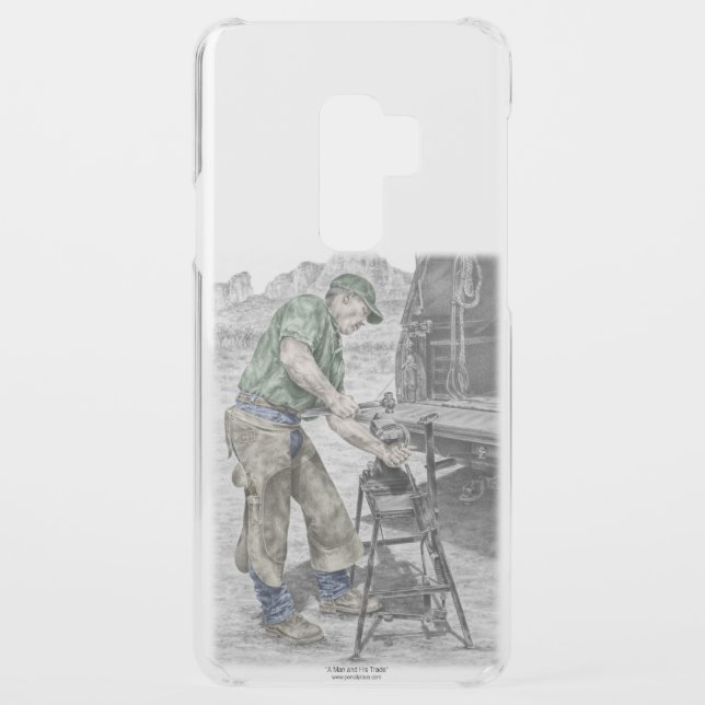 Farrier Blacksmith Using Anvil Uncommon Samsung Galaxy Case (Back)