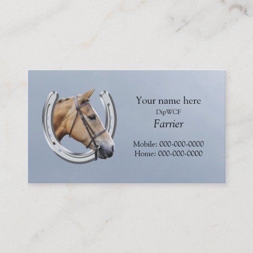 Customizable Farrier business card