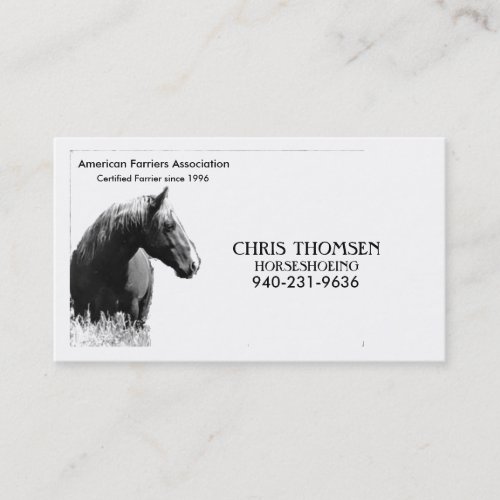 Farrier Card Business Cards