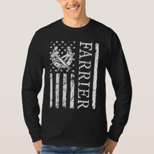 Farrier Flag Loves Blacksmithing Metalworker Forgi T-Shirt