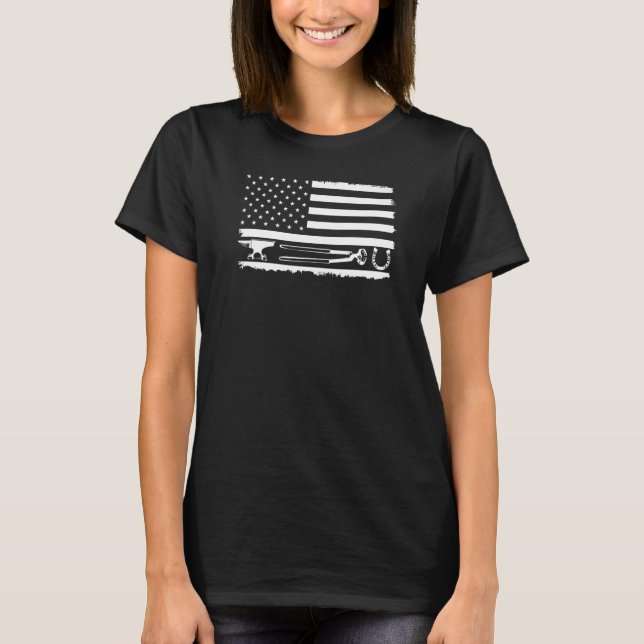 Farrier  For Men Cool Farrier Tools American Flag T-Shirt (Front)