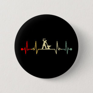 Farrier Heartbeat Design Vintage Button