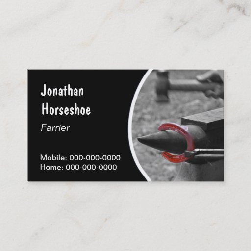 Customizable Farrier hot horseshoe business card