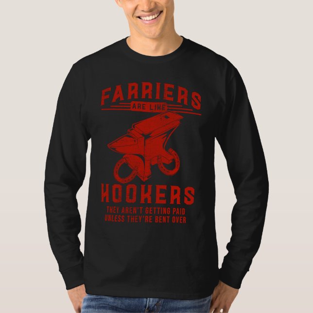 Farrier Hoof Trimming Equine Horse Shoeing Hooves  T-Shirt (Front)
